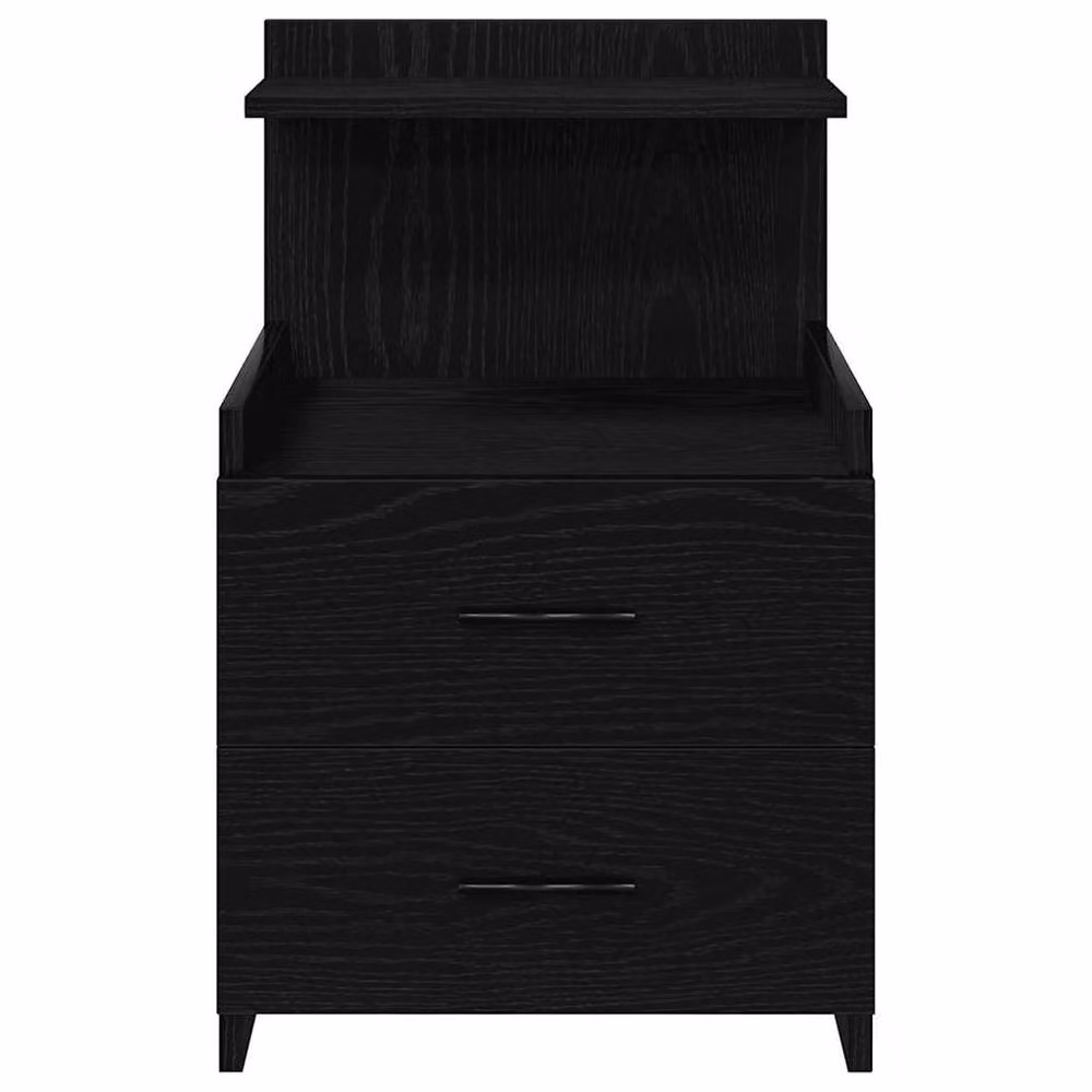 Berkfield Home Durable Bedside Cabinet with 2 Drawers, Black, W/D/H: 40 x 36.5 x 62 cm – 4
