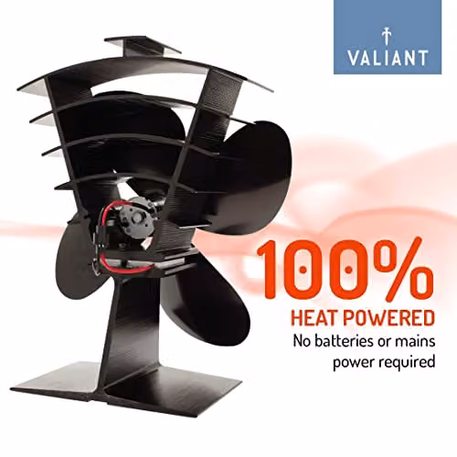 Vaillant Premium IV 4-Blade Heat Powered Stove Fan in Black – 5