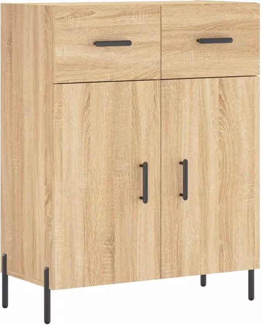 Berkfield Home Sonoma Oak Sideboard in Brown, W: 69.5 cm, D: 34 cm, H: 90 cm