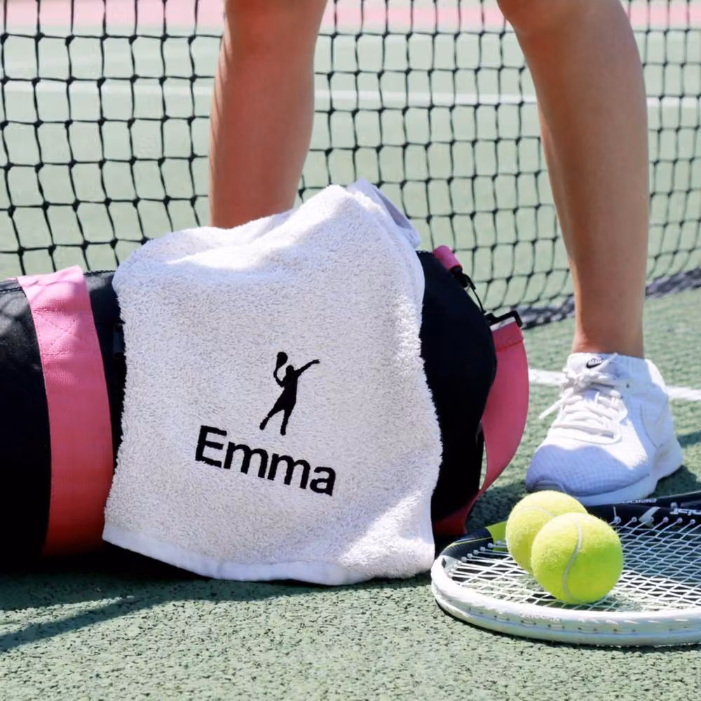 Duncan Stewart Personalised White Cotton Tennis Court Towel – 2