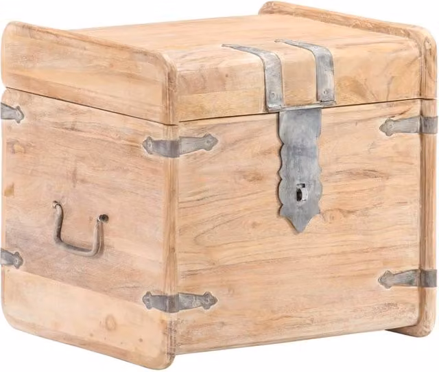 Berkfield Home Rustic Acacia Wood Chest in Brown, W/D/H: 40 x 40 x 40 cm