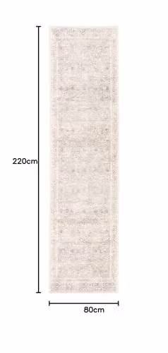 Livabliss Roma Vintage Boho Oriental Rug in Grey and Blue, W/D/H: 70 x 220 cm – 2