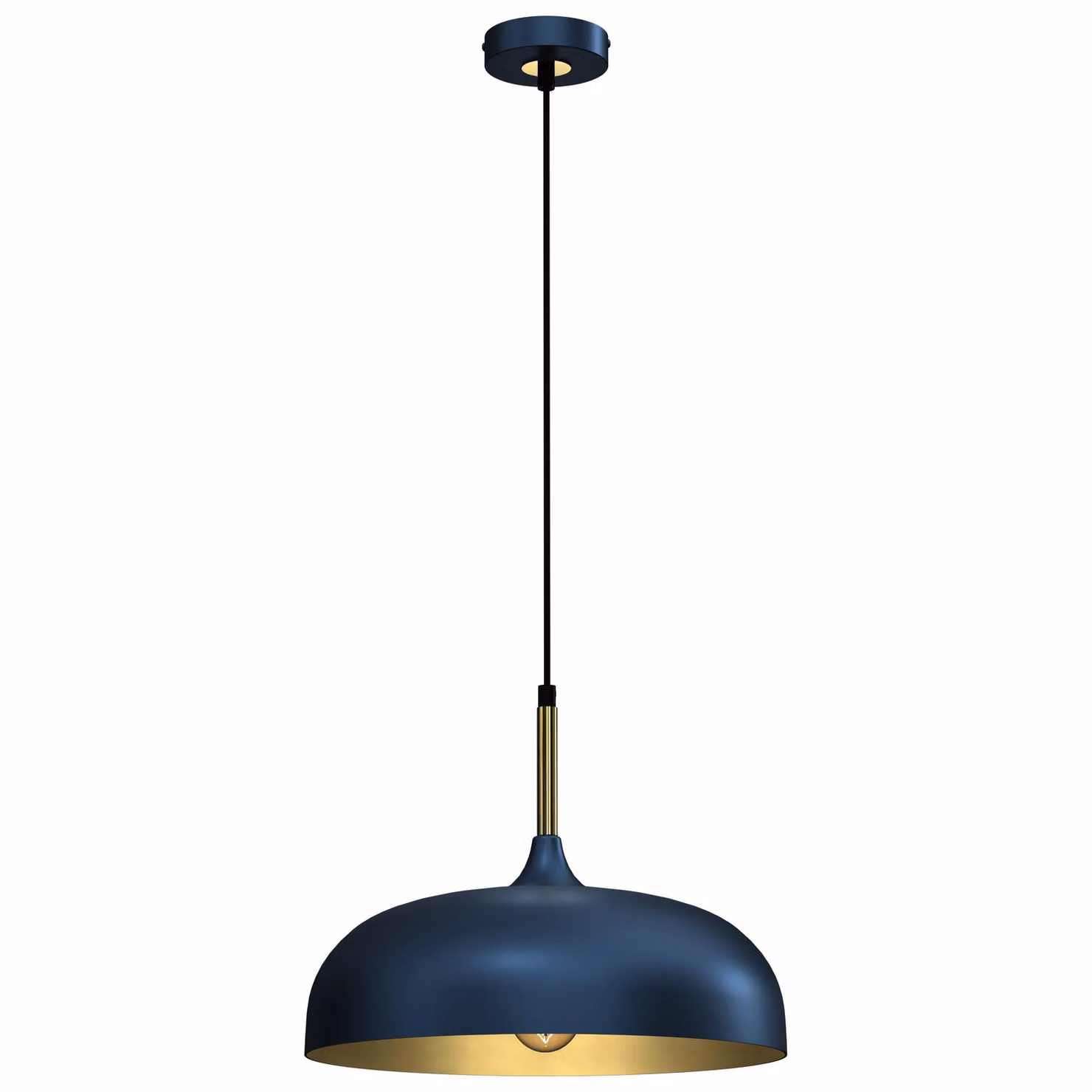 Milagro Lincoln Blue and Gold Metal Pendant Lamp, Diameter: 35 cm – 2