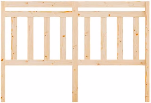 Berkfield Home Beautiful Solid Wood Pine Bed Headboard in Natural, W/D/H: 156 x 4 x 100 cm