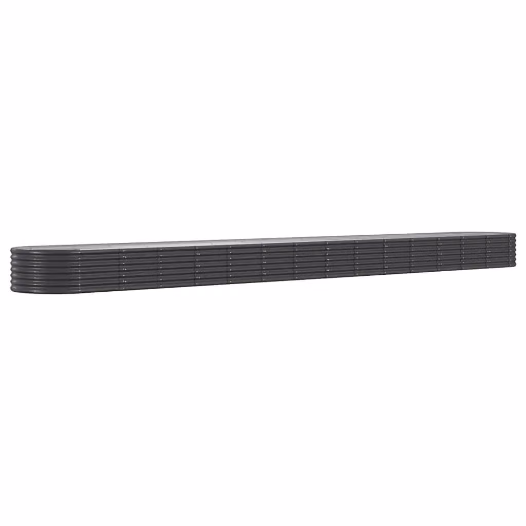 Berkfield Home Garden Powder-coated Steel Raised Bed in Anthracite Black, W/D/H: 620 x 80 x 36 cm – 2