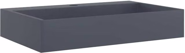 Berkfield Home Rectangular Mineral Cast Countertop Wash Basin in Anthracite Grey, W/D/H: 60 x 38 x 11 cm – 1