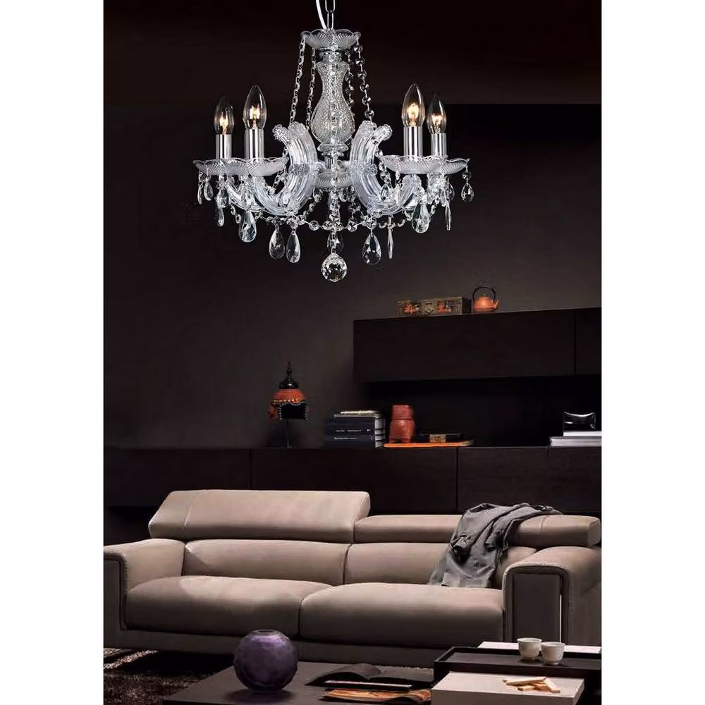 Netlighting Gabrielle 8-Light Acrylic Sconce and Glass Droplet Wall Chandelier in Brown – 3