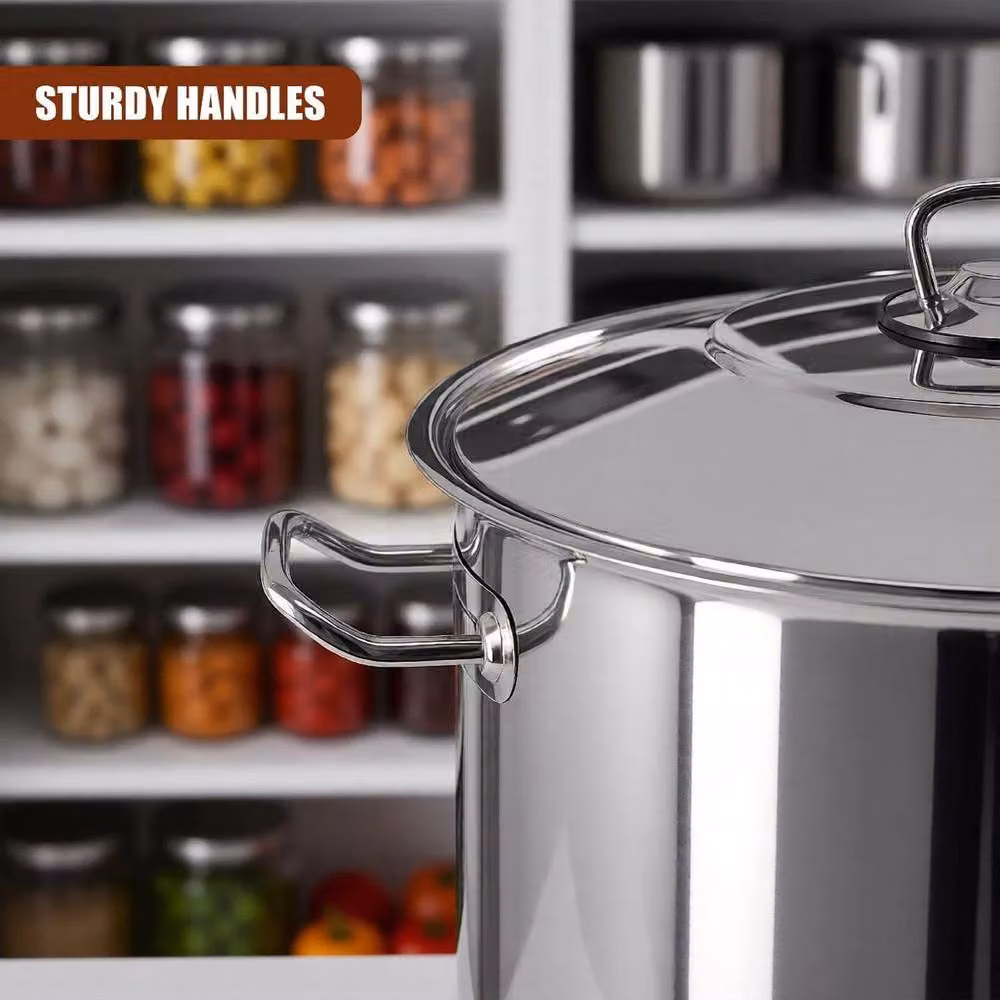 PAWNORA 14 l Large Deep Stainless Steel Stock Pot in Silver – 5