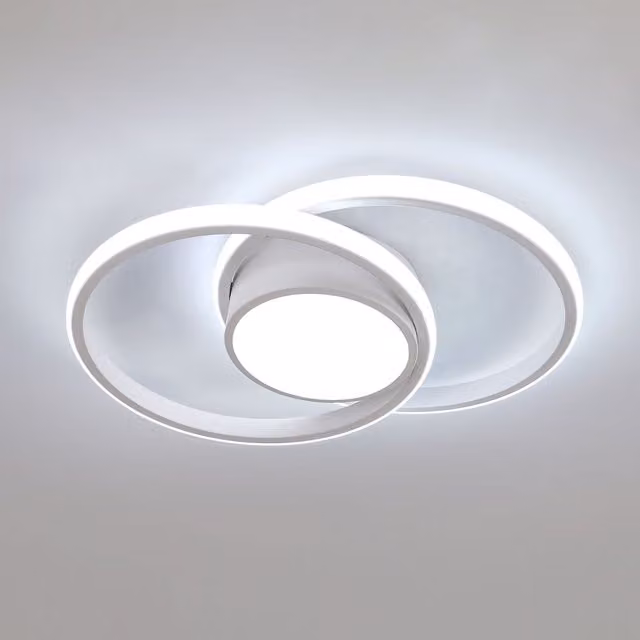 Pheashine Modern LED Ring Ceiling Light, 42W, Cool White 6500K, White