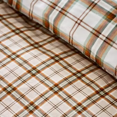 Catherine Lansfield Kelso Check Reversible King Duvet Cover and Pillowcase Set in Burnt Orange – 3