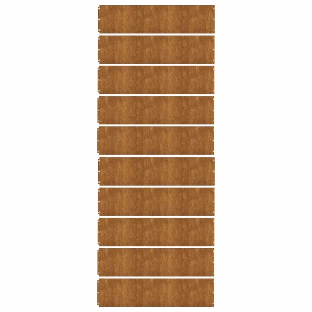 Berkfield Home Flexible Corten Steel Lawn Edgings, Brown, 10 Pieces, H x W: 103 x 25 cm – 3