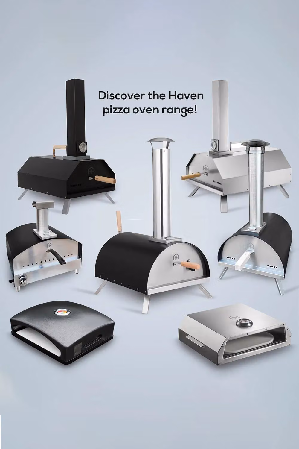 Haven Portable Mini Outdoor BBQ Pizza Oven with Ceramic Stone and Built-in Thermometer in Black and Silver, W/D/H: 40 x 35 x 16 cm – 3
