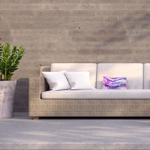 Benjamin Tate Design LTD Pink Wilderness Rectangular Outdoor Cushion in Pink and Purple
