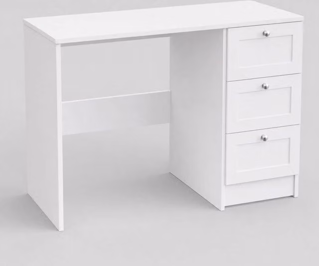 Havendro White Modern 3 Drawer Dressing Table and Study Desk W/H: 99.0 x 71.5 cm – 1