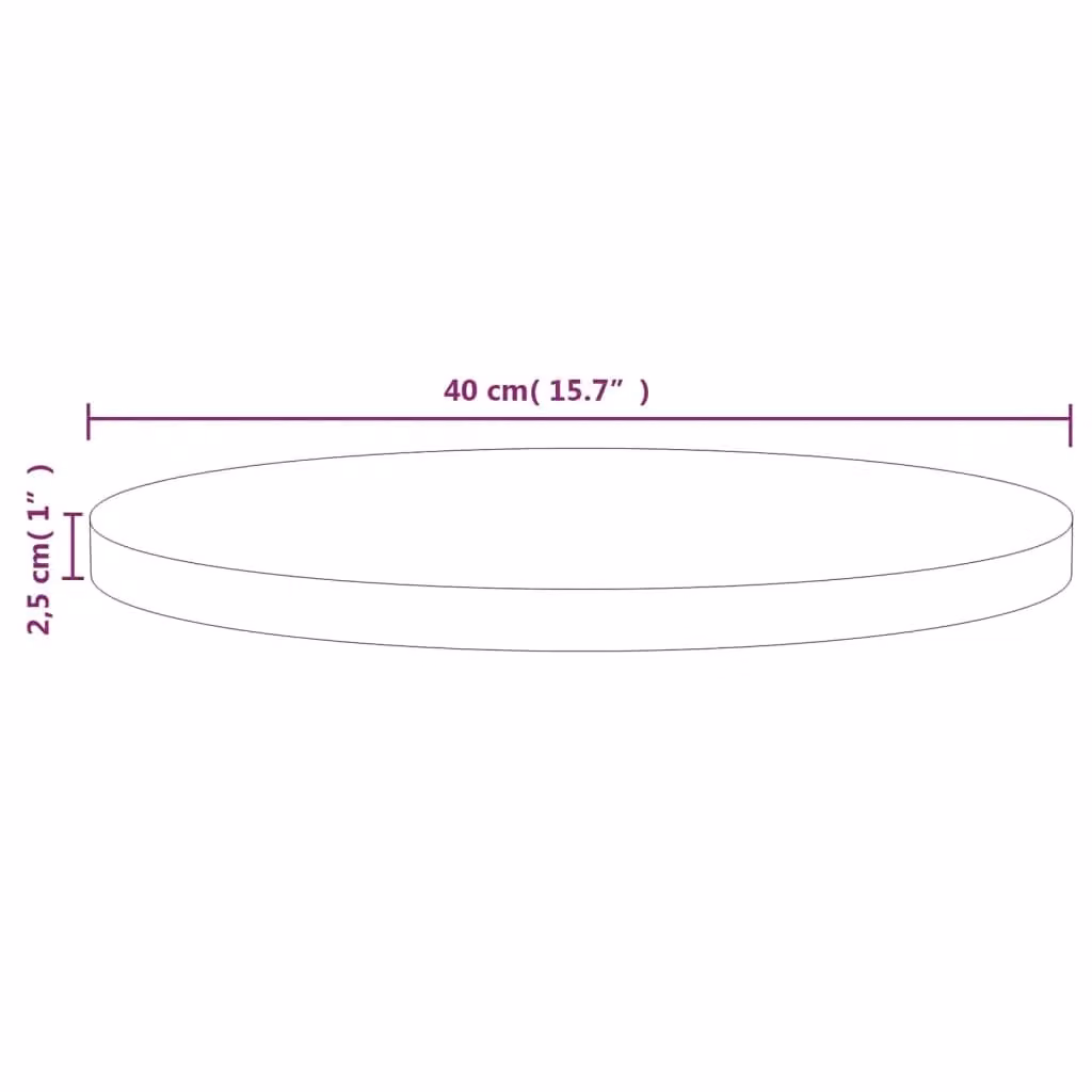 Berkfield Home Solid Wood Pine Table Top, Brown, Diameter: 40 cm, Height: 2.5 cm