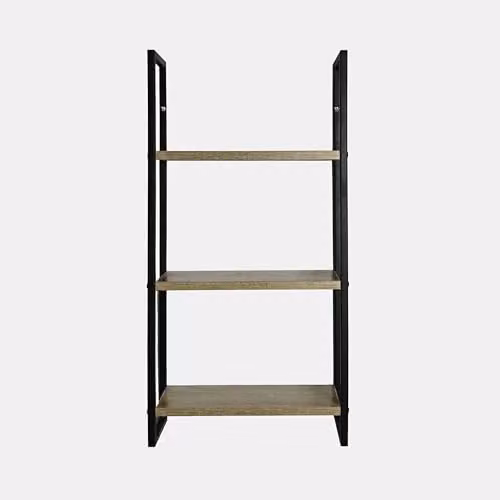 OHS 3 Tier Wall Mounted Floating Shelf Unit in Light Wood and Black – 2