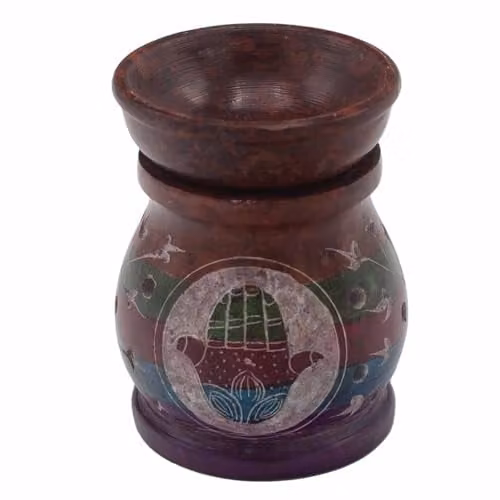 KDMD Soapstone Hamsa Oil Burner, Multicolour, Height: 10 cm