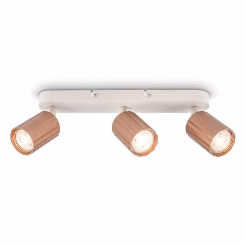 Briloner Modern Metal Spotbar Ceiling Light, Adjustable GU10 Spotlight in Brown