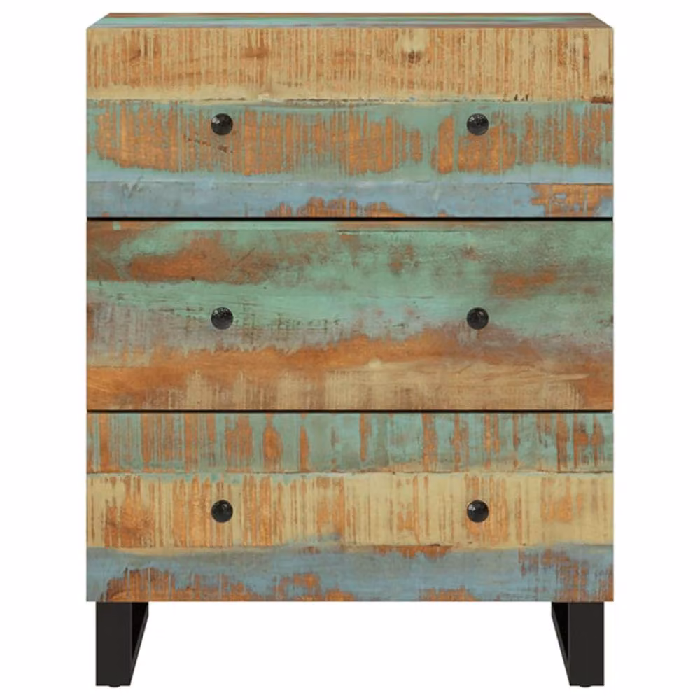 Berkfield Home Set of 2 Reclaimed Solid Wood Sideboards in Brown, W/D/H: 60 x 33 x 75 cm – 3