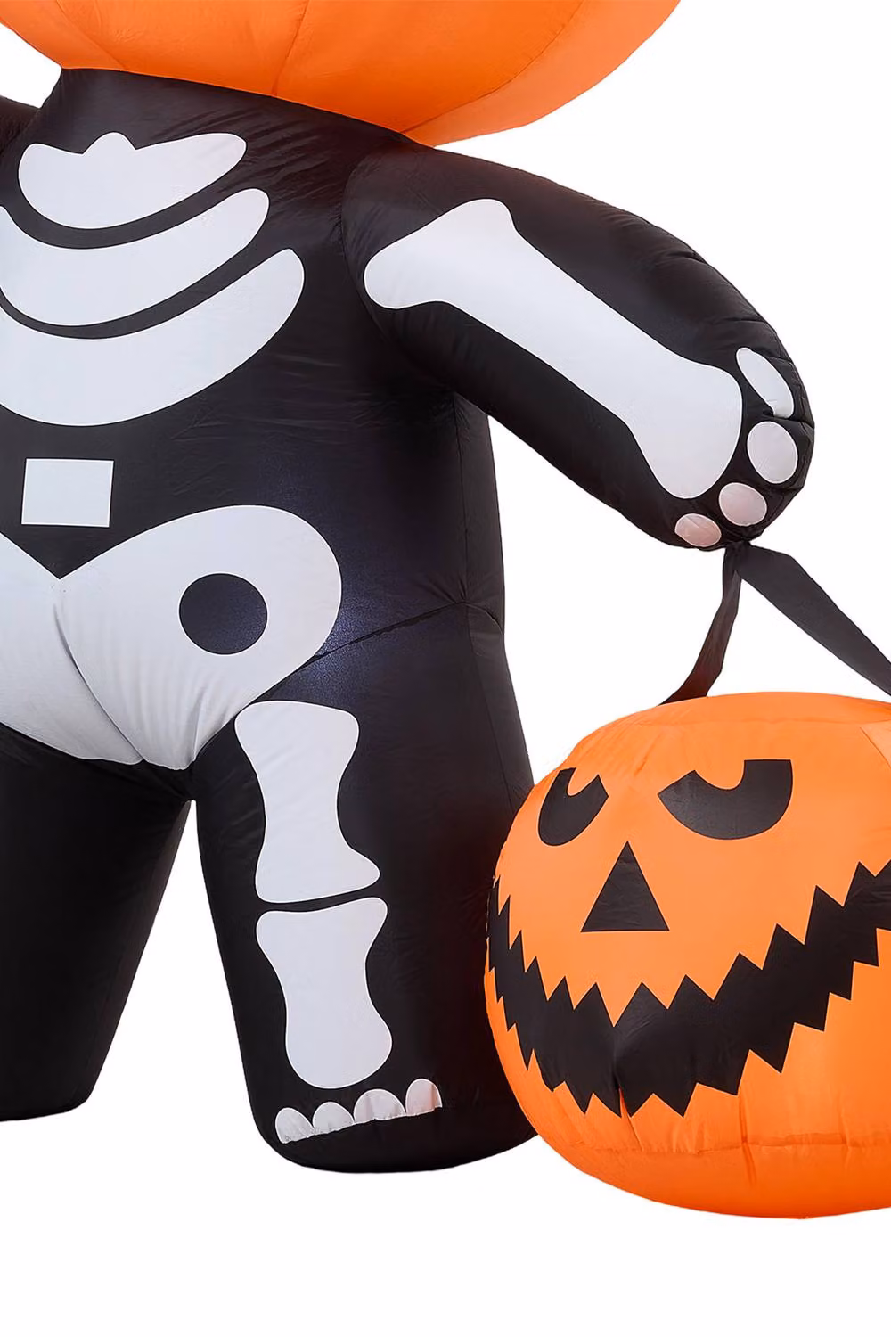 Living and Home 8FT Halloween Inflatable Pumpkin-Headed Skeleton Decoration in Orange and Multicolour – 4