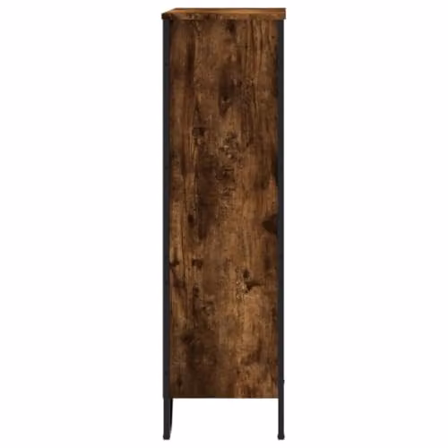 vidaXL Modern Smoked Oak Bookcase in Brown with Metal Accents, W/D/H: 80 x 31 x 106 cm – 5