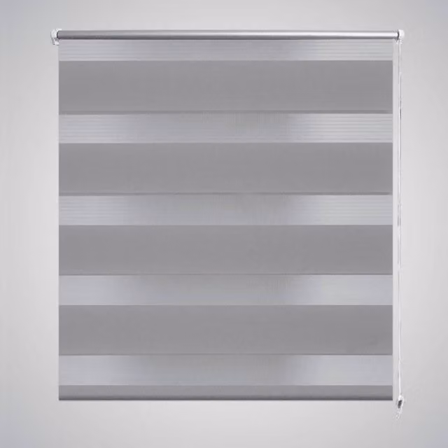 Berkfield Home Grey and White Zebra Day and Night Blind, W: 60 cm, H: 120 cm
