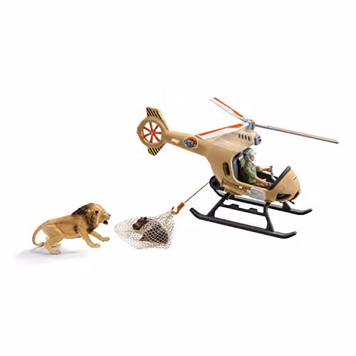 Schleich Animal Rescue Helicopter Playset in Multicolour