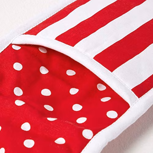 Homescapes Red Cotton Double Oven Glove, W/H: 18 x 18 cm – 2