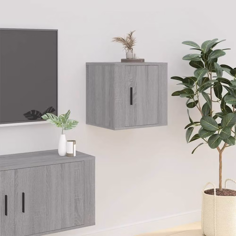 Berkfield Home Wall Mounted TV Cabinet in Grey Sonoma, W: 40 cm, D: 34.5 cm, H: 5 cm – 2