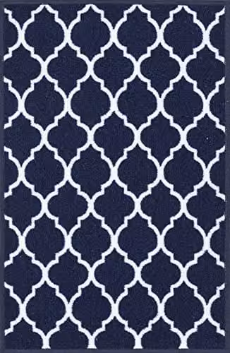 Desire Rugs Havana Trellis Non-Slip Washable Indoor Runner Mat, Blue, W: 80 cm, L: 300 cm – 3