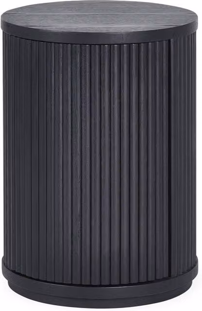 Cheshire Lauriston Fluted Side Table with Door in Black Ash
