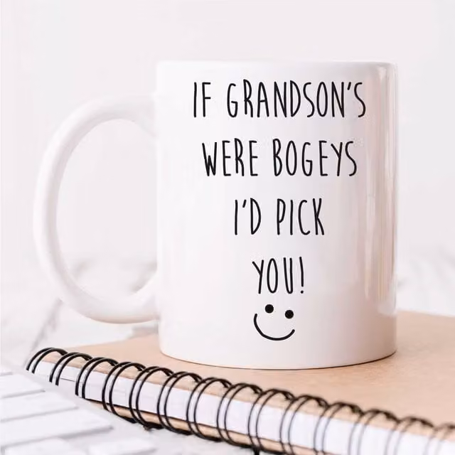 60 Second Makeover If Grandson's Were Bogeys I'd Pick You Ceramic Mug, White