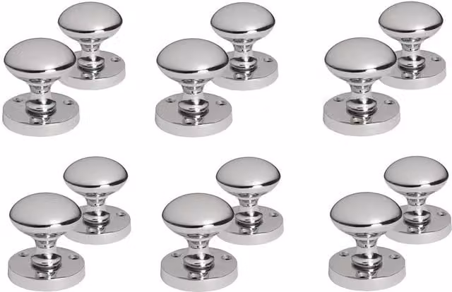 Golden Grace Mortice Door Knobs in Polished Chrome