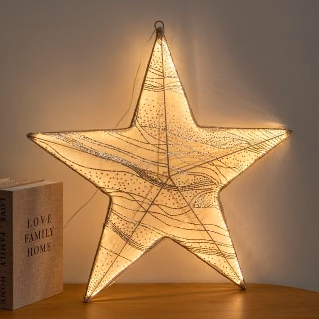 Samuel Alexander White Star Hanging Christmas Decoration, 58 cm – 1