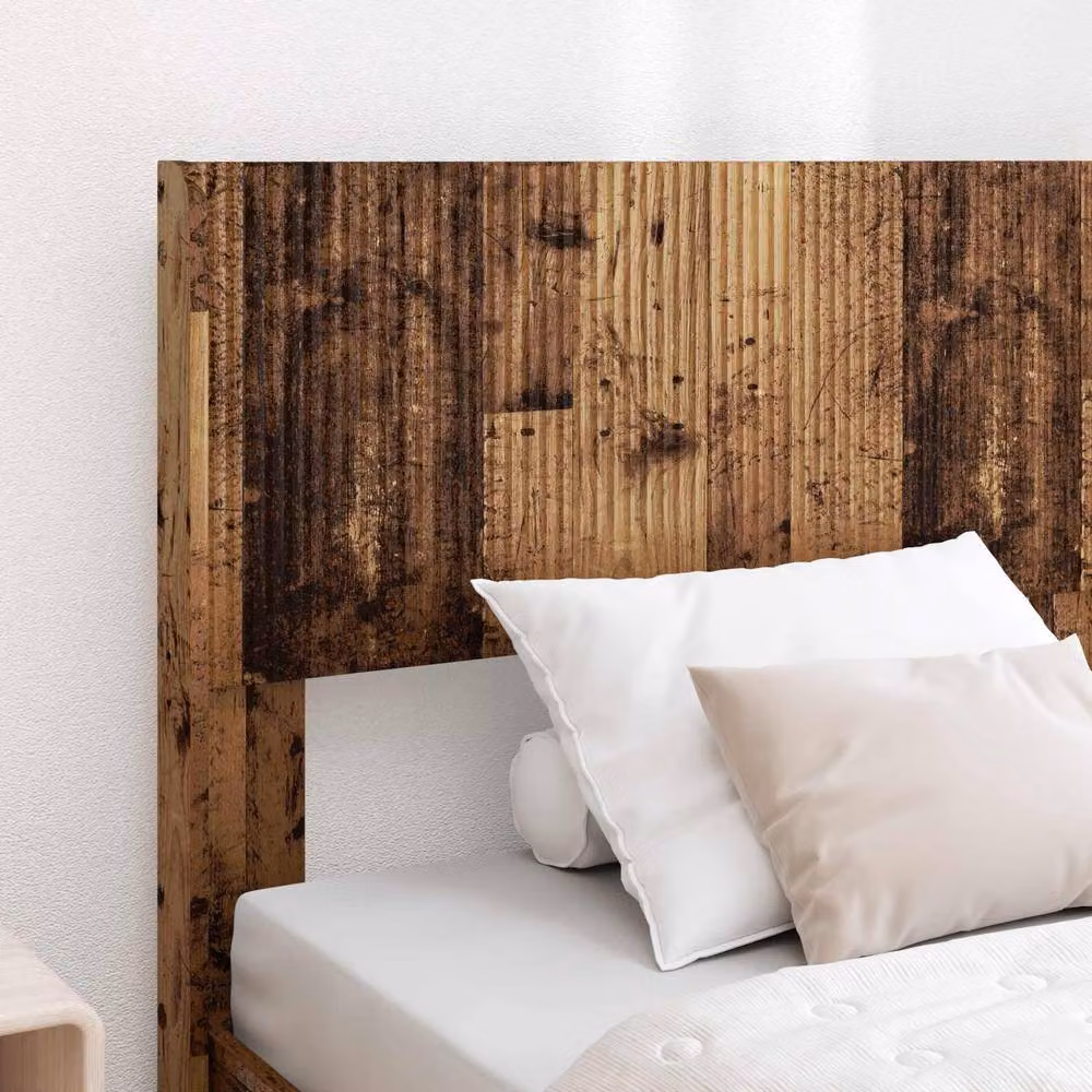 Berkfield Home Bed Frame with Headboard and Side Compartment Storage, Old Wood Brown, W: 75 cm x L: 190 cm – 3