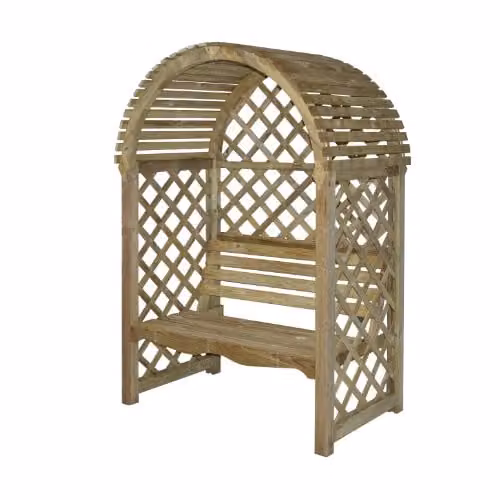Rowlinsons Victoria Garden Arbour in Brown, W: 134 cm, D: 80 cm, H: 199 cm