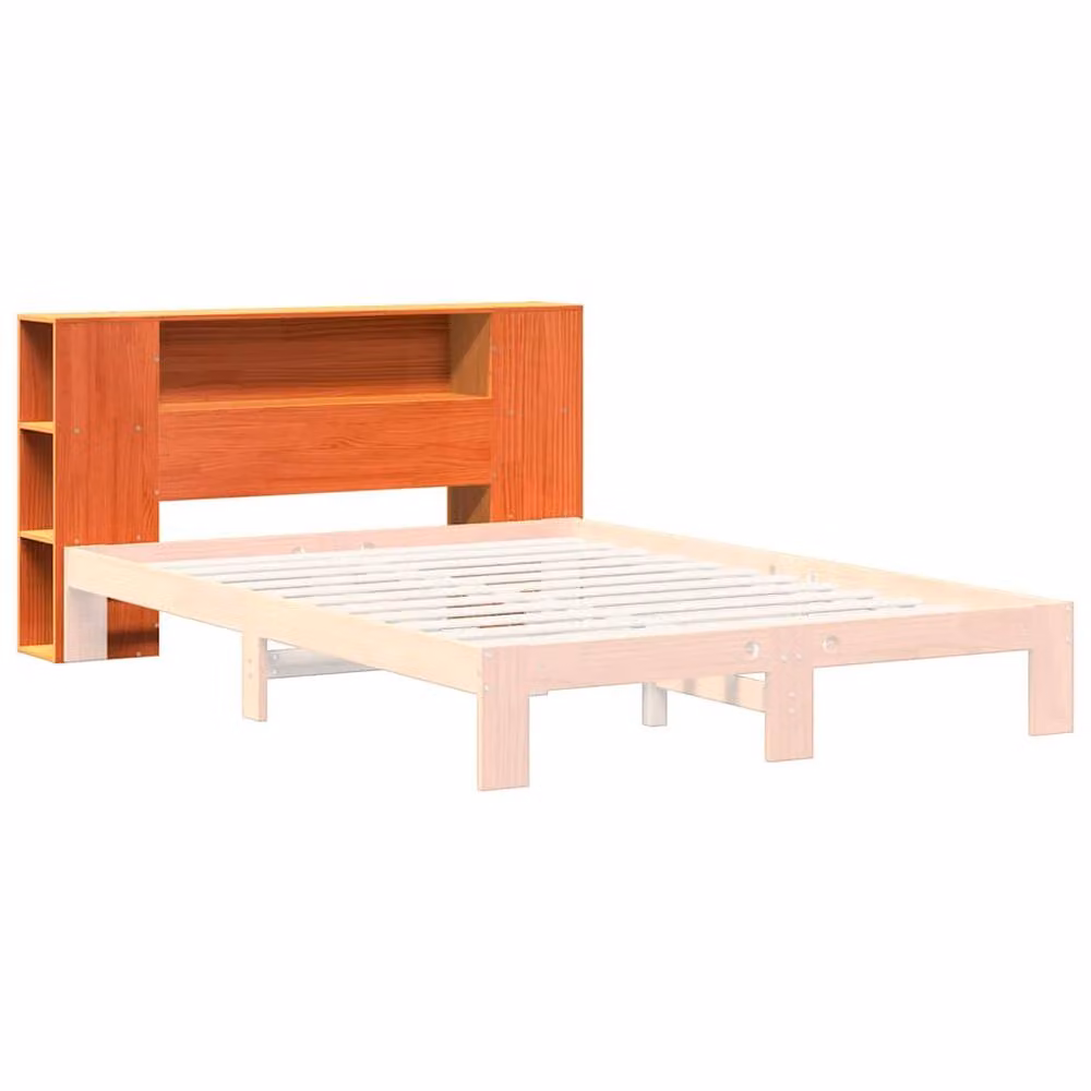 Berkfield Home Wax Brown Solid Wood Pine Headboard with Storage, Width: 150 cm – 3