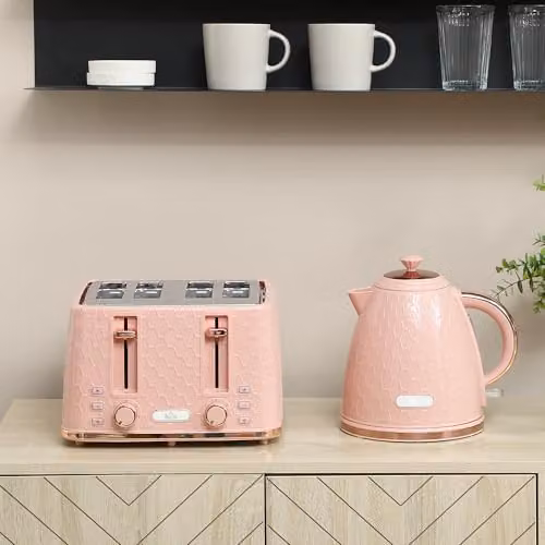 HOMCOM Kettle and Toaster Set in Pink – 2