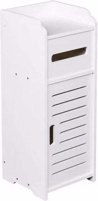 FORGEVIO White Freestanding Modern Bathroom and Bedroom Cabinet with Hinged Doors – 1