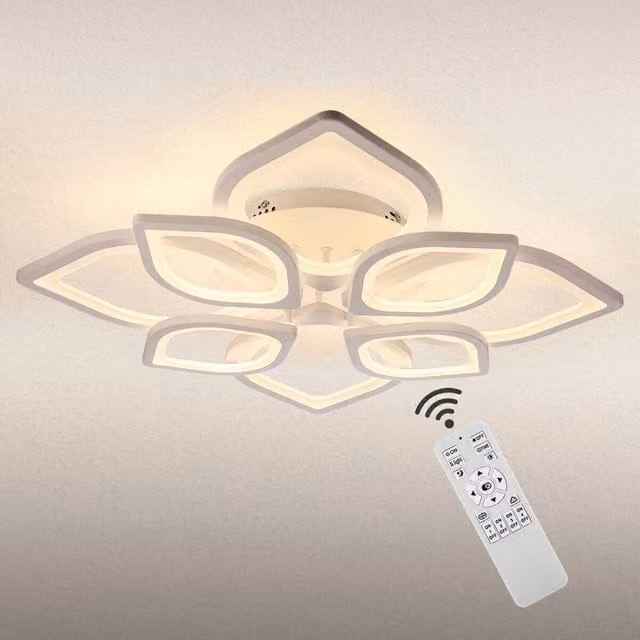 NESTLUNE Modern LED Organic Ceiling Light with White Aluminium Frame
