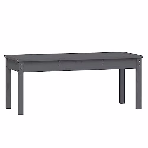 vidaXL Grey Garden Bench in Solid Pine Wood, W/D/H: 109 x 44 x 45 cm – 1