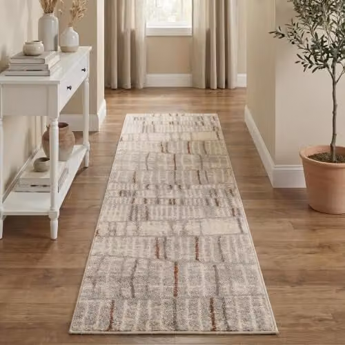 Desire Rugs Rhodes Geometric Modern Grey Runner Rug, W: 60 cm, L: 220 cm – 1