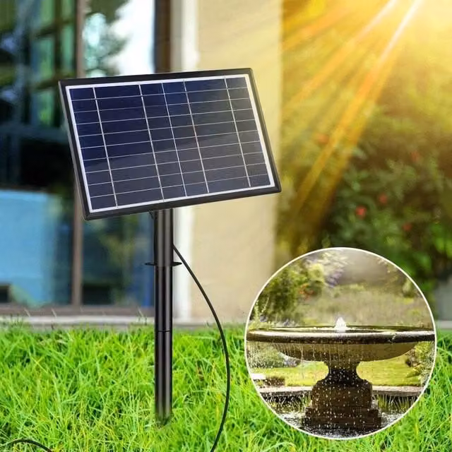 EONLION Solar Fountain Pump with 7W Panel in Black – 1