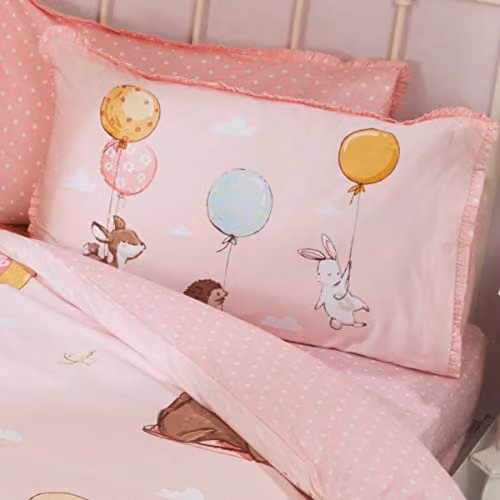 Rapport Home Float Away Reversible Polycotton Duvet Cover and Pillowcase Set in Pink, Double (Duvet: 200 x 200 cm, Pillowcase: 50 x 75 cm)
