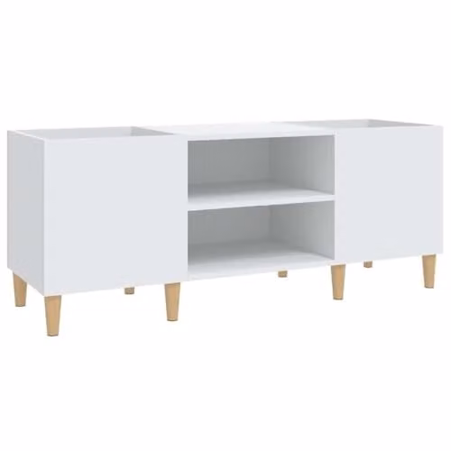 vidaXL Record Cabinet in White MDF, W/D/H: 121 x 38 x 48 cm – 1