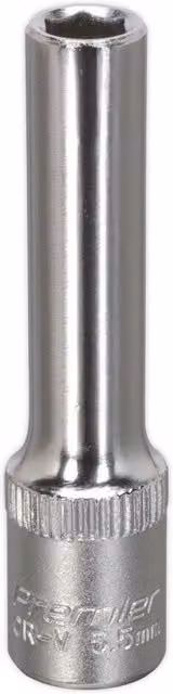 Loops 5.5mm Deep Drive Socket 1/4 inch Square Drive Chrome Vanadium in Silver