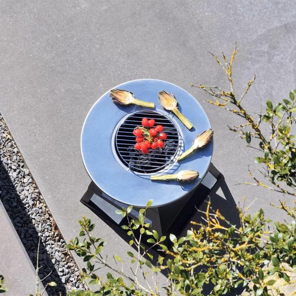 sweeek Black Steel Brazier Barbecue with Warming Rack and Storage Space, Diameter: 59 cm – 6