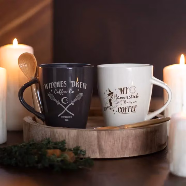 KDMD Witches Brew Coffee Mug and Spoon Set in Dark Grey Ceramic – 5