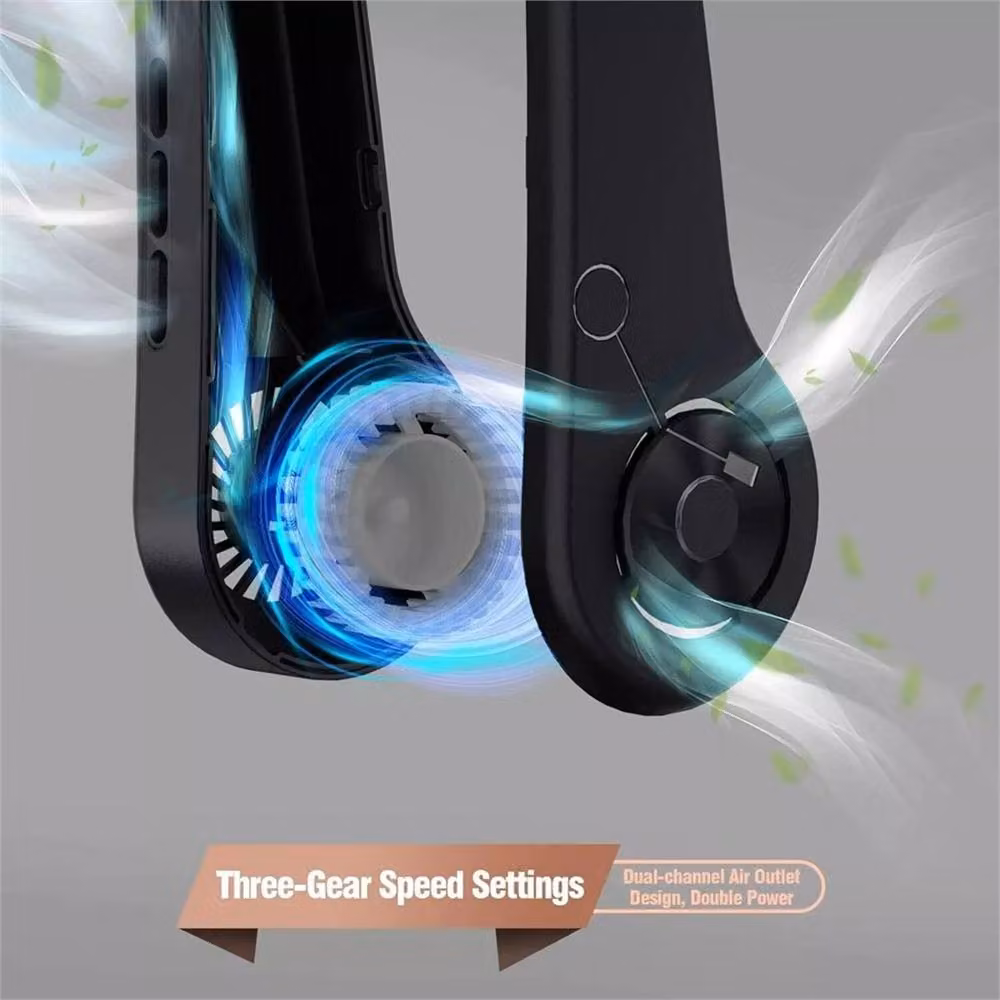 Nordara Hanging USB Lazy Neckband Fan in Black – 3
