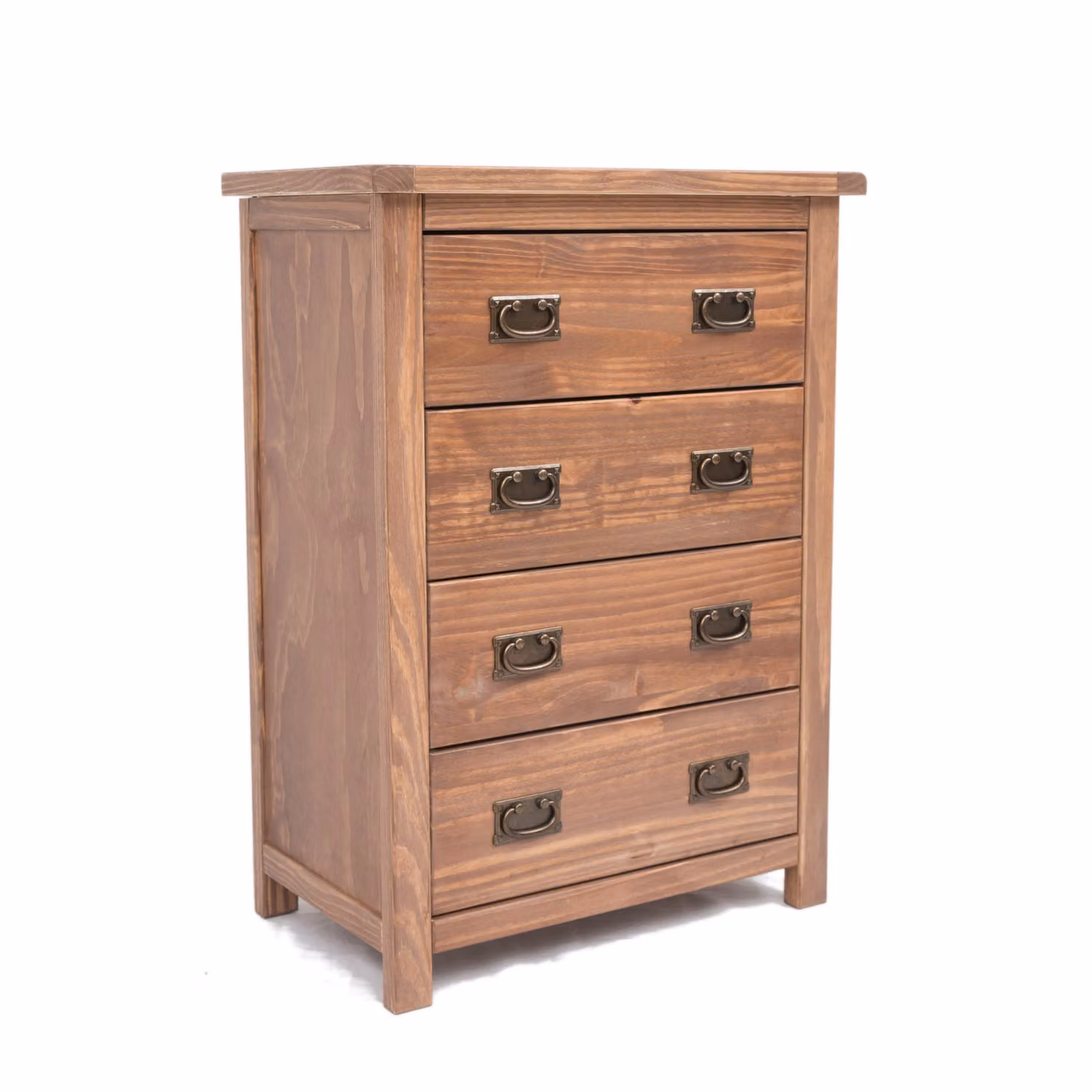 Cabinet Bits Padua 4 Drawer Petite Chest of Drawers in Brown with Antique Brass Drop Handles – 2